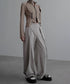 Side High Waist Tuck Pants